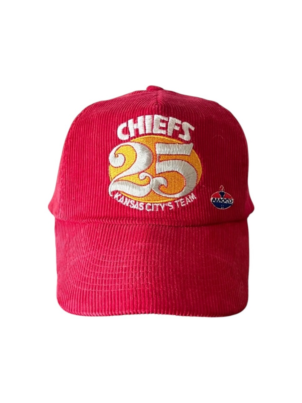 Vintage Kansas City Chiefs Corduroy Hat Red SnapBack 25th Anniversary